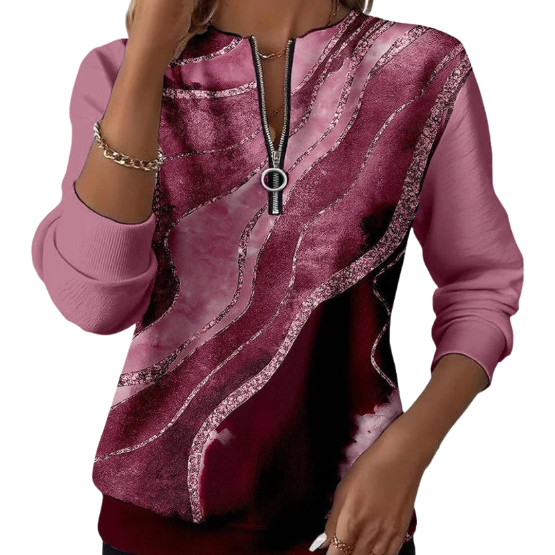 Harper | Half-Zip Sweatshirt With Vintage Print