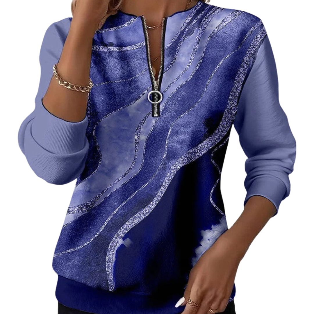 Harper | Half-Zip Sweatshirt With Vintage Print