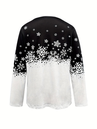 Harper | Winter Print Long-Sleeve Top