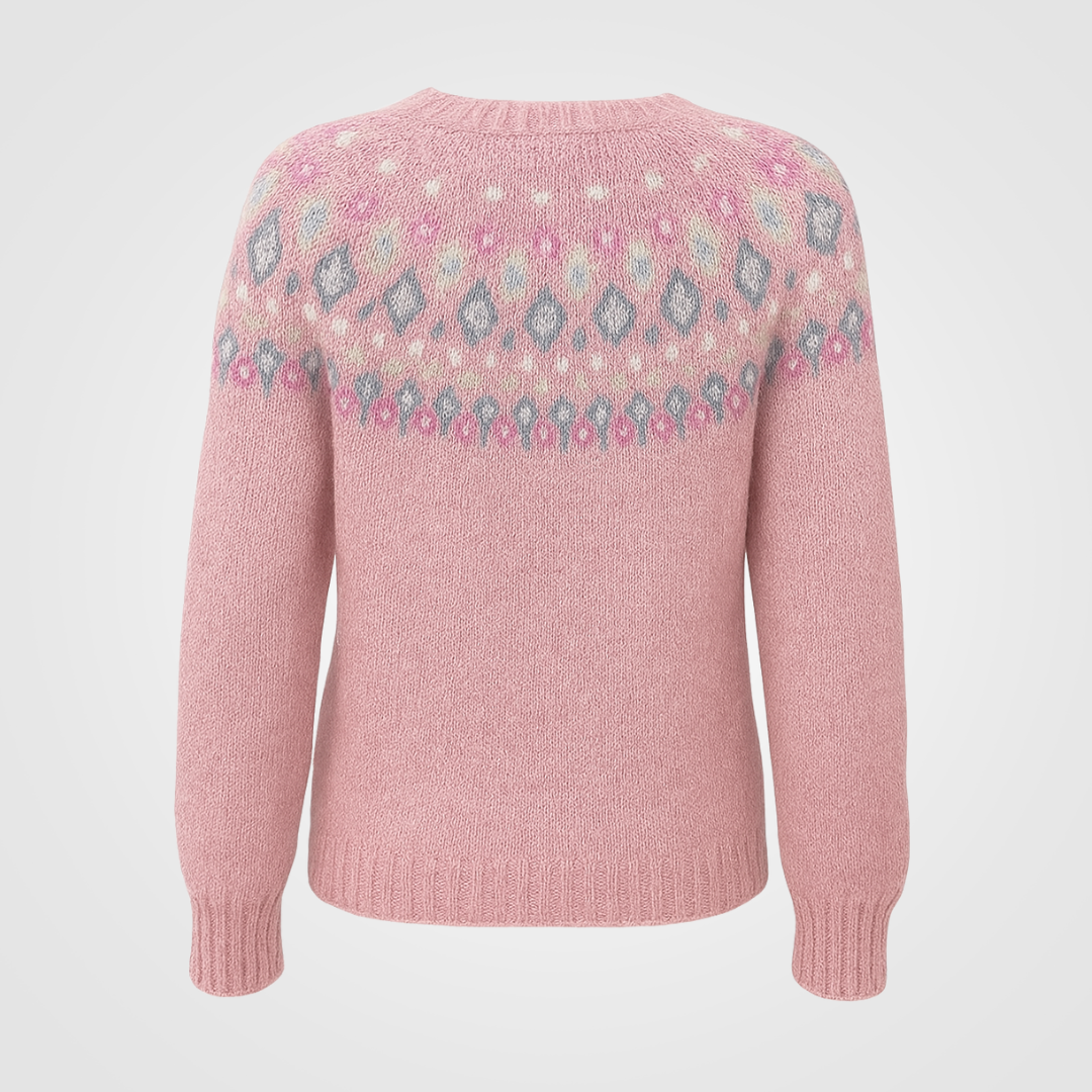 Cassey | Pink Loose Fitting Cardigan with Print