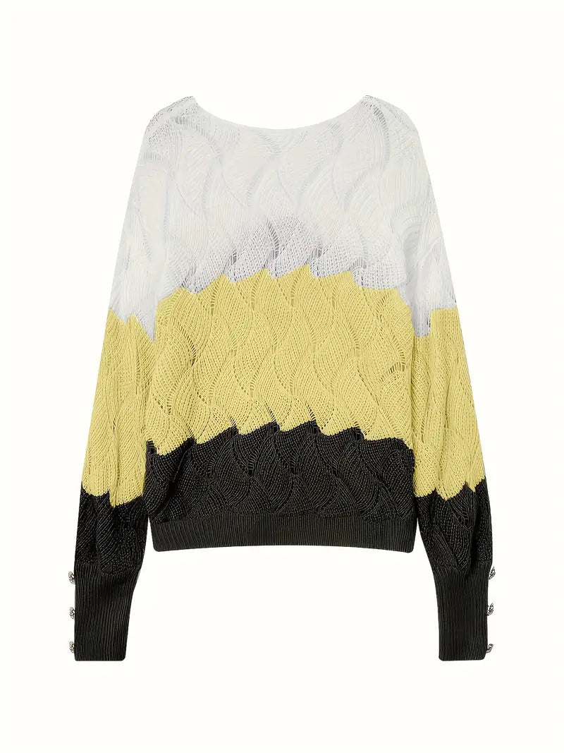 Elise - Elegant V-Neck Knitted Sweater