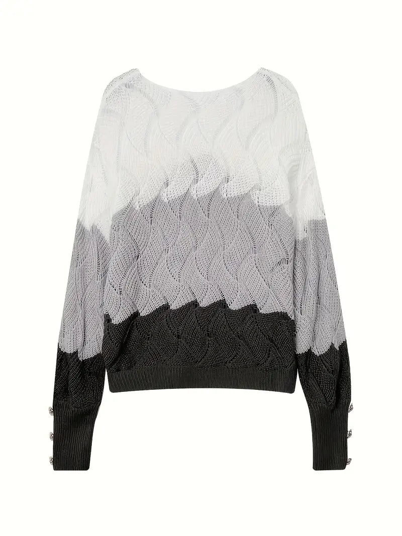 Elise - Elegant V-Neck Knitted Sweater