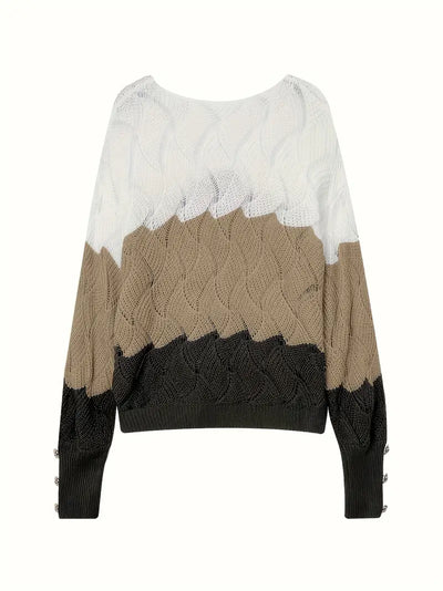 Elise - Elegant V-Neck Knitted Sweater