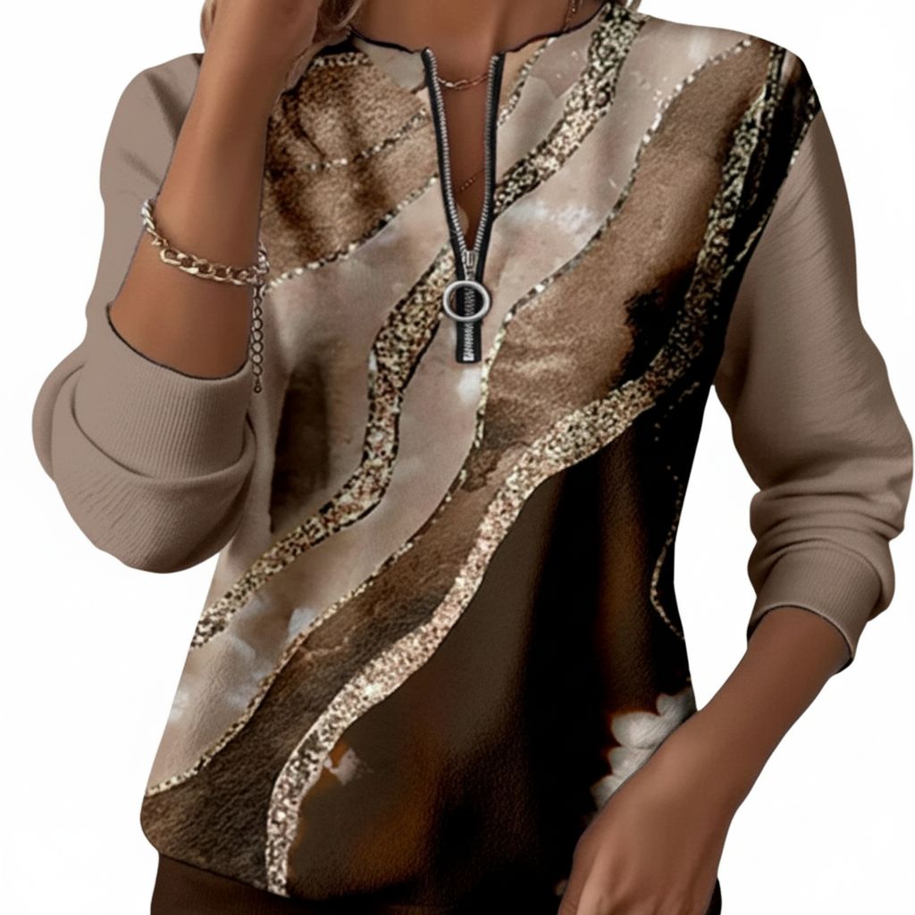 Harper | Half-Zip Sweatshirt With Vintage Print