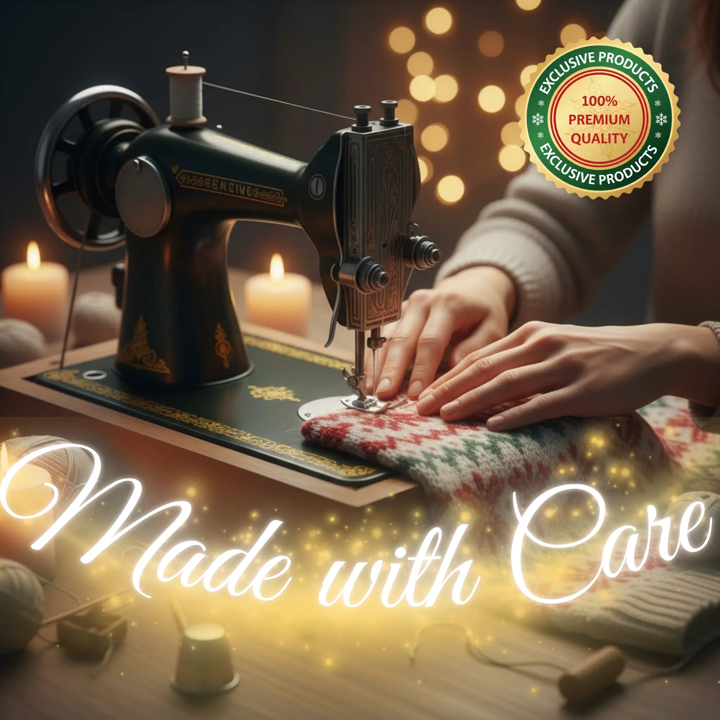 Evergreen| Christmas Sweater with Decorative Buttons