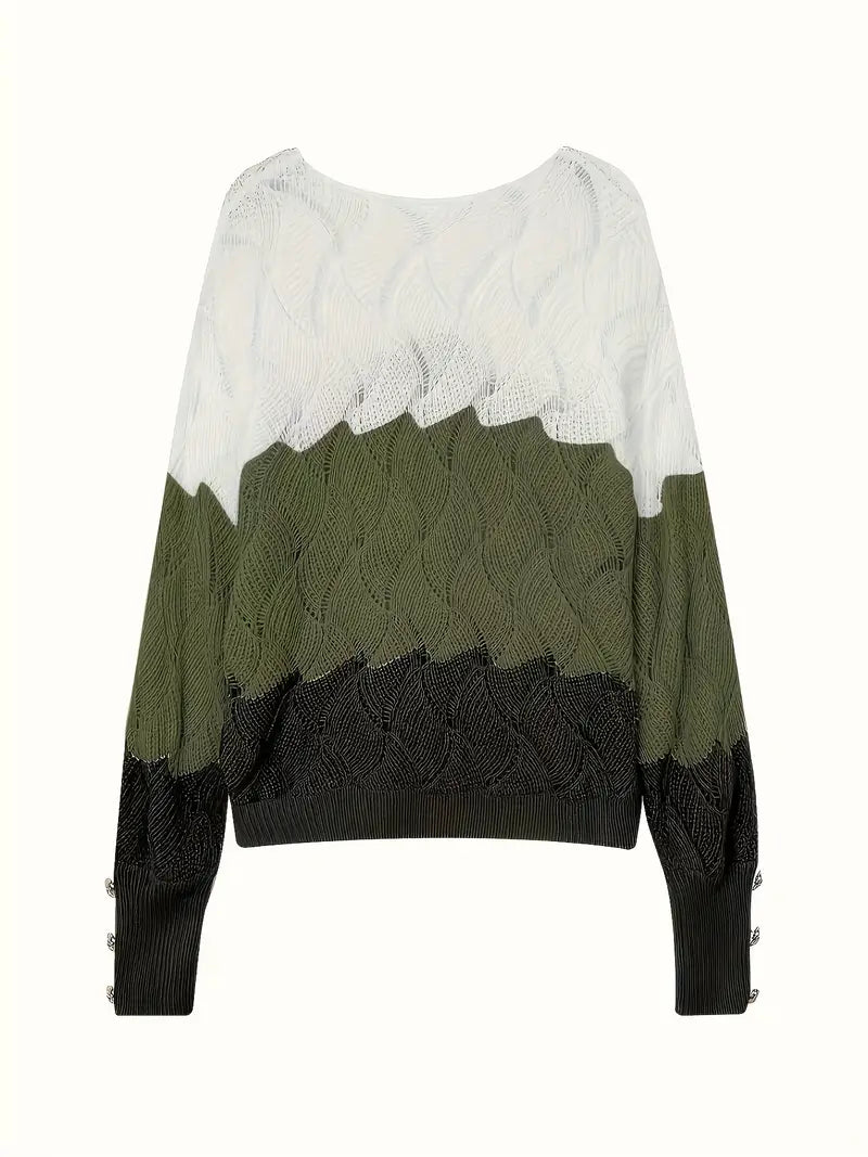 Elise - Elegant V-Neck Knitted Sweater