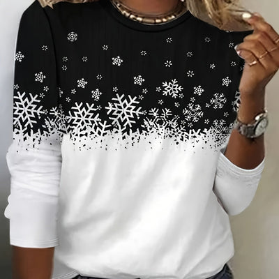 Harper | Winter Print Long-Sleeve Top